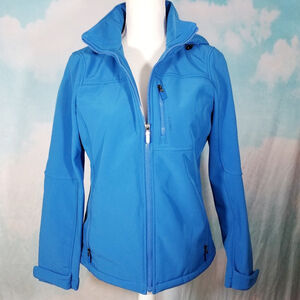 Calvin Klein Blue Zip Hooded Jacket - Small